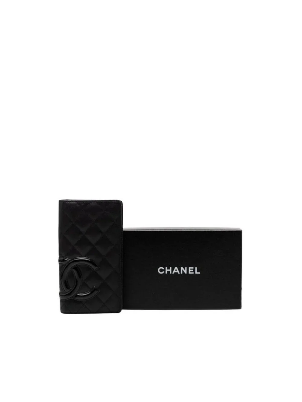Chanel Cambon Line CC Logo Wallet Black Leather